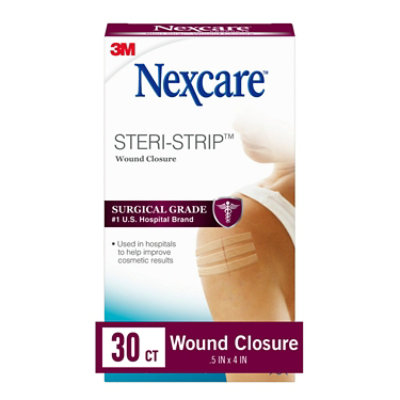 Nexcare Steri-Strip Wound Closure Strips, 1/4 x 4, 30 Count