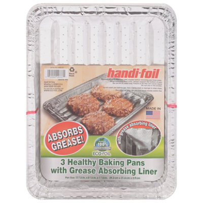 Handi-foil Baking Pans Healthy With Grease Absorbing Liner - 3