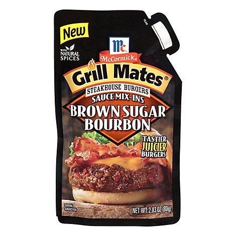 McCormick Grill Mates Sauce Mix Ins Steakhouse Burgers Brown Sugar Bourbon - 2.83 Oz