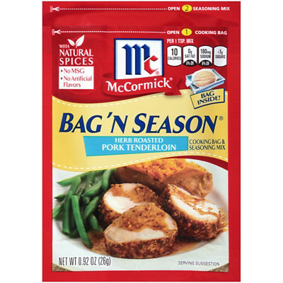 McCormick Bag'n Season Herb Roasted Pork Tenderloin Cooking & Seasoning Mix - 0.92 Oz - Image 1