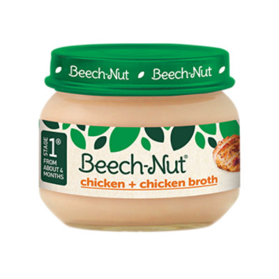 Beech-Nut Baby Food Stage 1 Chicken & Chicken Broth - 2.5 Oz