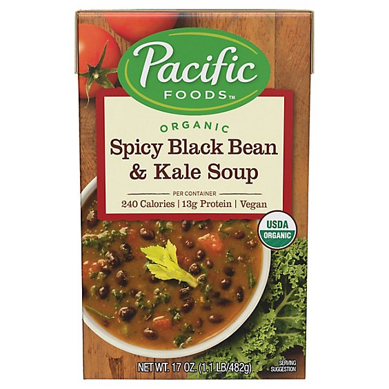 Pacific Organic Soup Spicy Black Bean & Kale - 17 Oz