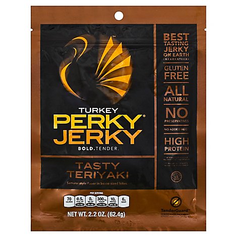 Perky Jerky Turkey Jerky Tasty Teriyaki - 2.2 Oz