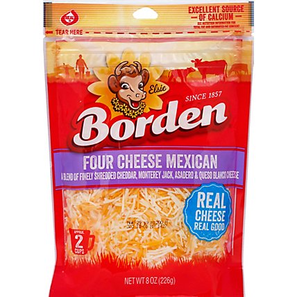 Borden Dairy Natural Shredded Mexican Four Cheese - 8 Oz - Image 2