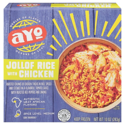 Ayo Frozen Jollof Rice with Chicken - 10oz