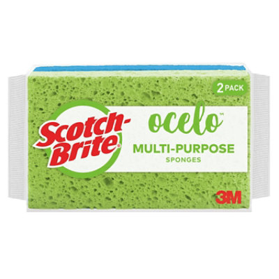 Scotch-Brite Ocelo Sponge 6 Inch x 3.6 Inch x 0.9 Inch - 2 Count - Image 1