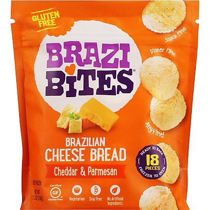 Brazi Bites Brazilian Cheese Bread Cheddar & Parmesan 18 Count - 11.5 Oz - Image 2