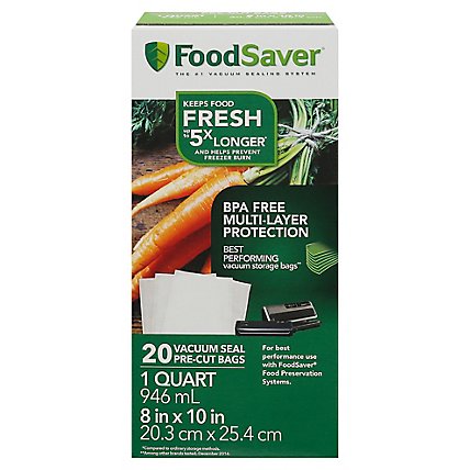 Foodsaver Pre-Cut Vaccum Seal 1 Quart Bags 20 Count - Each - Image 3
