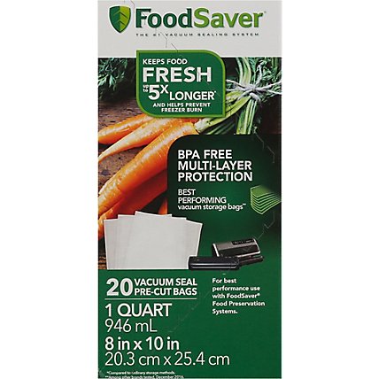 Foodsaver Pre-Cut Vaccum Seal 1 Quart Bags 20 Count - Each - Image 4