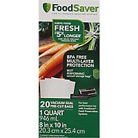 Foodsaver Pre-Cut Vaccum Seal 1 Quart Bags 20 Count - Each - Image 2
