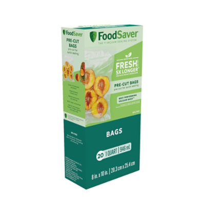 Foodsaver Pre-Cut Vaccum Seal 1 Quart Bags 20 Count - Each