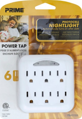 Prime Power Tap 6 Outlet - Each - Image 2