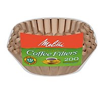 Melitta Coffee Filters Basket Natural Brown Unbleached Paper - 200 Count
