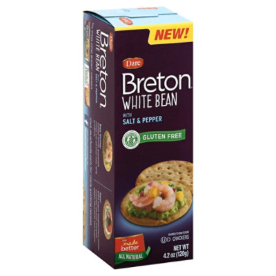 Breton Snacking Crackers Gluten Free White Bean With Salt & Pepper - 4.2 Oz - Image 1