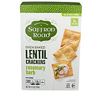 Saffron Road Crackers Lentil Rosemary Herb - 4.5 Oz