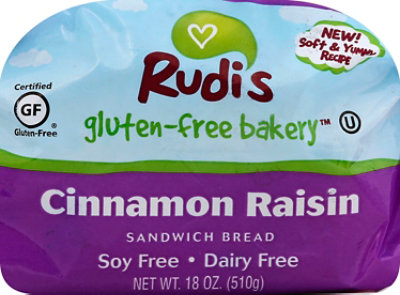 RudisBakery Sandwich Bread Gluten Free Cinnamon Raisin - 18 Oz - Image 2