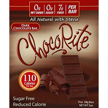 ChocoRite Chocolate Bar Sugar Free Dark - 5-1 Oz - Image 2