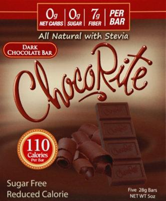 ChocoRite Chocolate Bar Sugar Free Dark - 5-1 Oz - Image 2