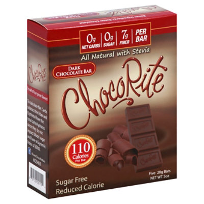 ChocoRite Chocolate Bar Sugar Free Dark - 5-1 Oz