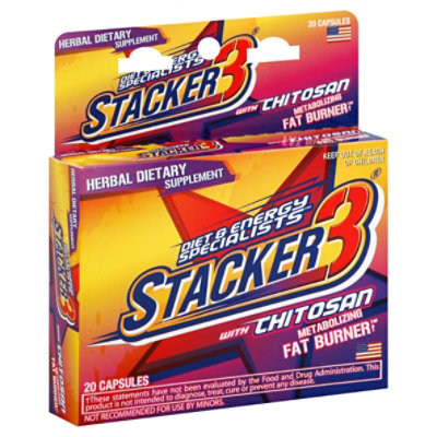 Stacker 3 Metabolizing Fat Burner 20 ea, Pantry