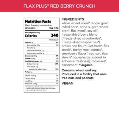 Nature's Path Organic Flax Plus Red Berry Crunch Breakfast Cereal - 10.6 Oz - Image 4