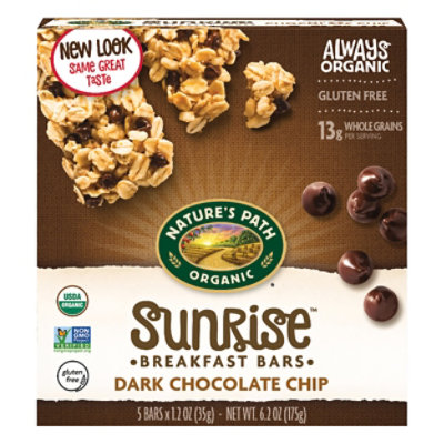 Natures Path Organic Granola Bars Gluten Free Dark Chocolate Chip - 6.2 Oz