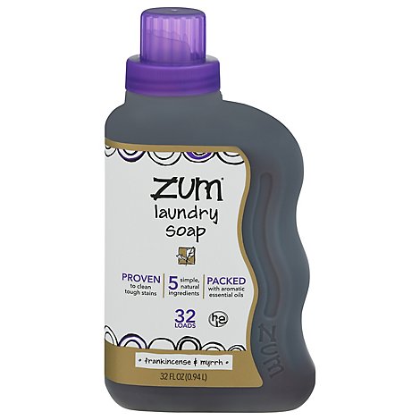 Zum Clean Soap Laundry Aromatherapy HE Frankincense & Myrrh - 32 Fl. Oz.