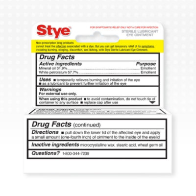 Stye Eye Ointment Sterile Lubricant - 0.125 Oz - Image 3