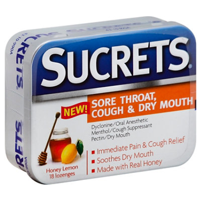 Sucrets Medicated Lozenges Honey Lemon - 18 Count