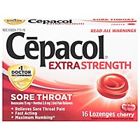 Cepacol Extra Strength Lozenges For Sore Throat & Cough Drop Cherry - 16 Count - Image 3