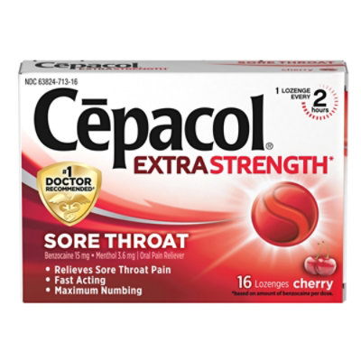 Cepacol Extra Strength Lozenges For Sore Throat & Cough Drop Cherry - 16 Count - Image 4