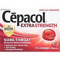 Cepacol Extra Strength Lozenges For Sore Throat & Cough Drop Cherry - 16 Count - Image 2