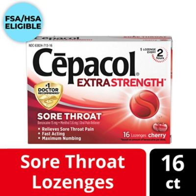 Cepacol Lozenges Sore Throat Extra Strength Cherry - 16 Count - Image 2