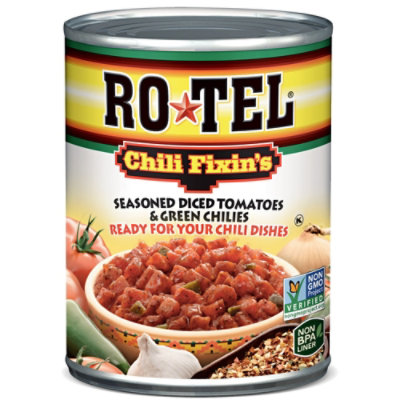 Rotel Chili Fixins Seasoned Diced Tomatoes And Green Chilies - 10 Oz