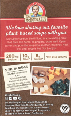 Dr. McDougalls Soup Gluten Free Lentil Lower Sodium - 18 Oz - Image 6