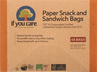 If You Care Paper Sandwich Bags - 48 Count - Image 2