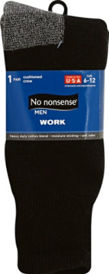 No Nonsense Mens Work Sock Black 6 12 - Each - Image 2