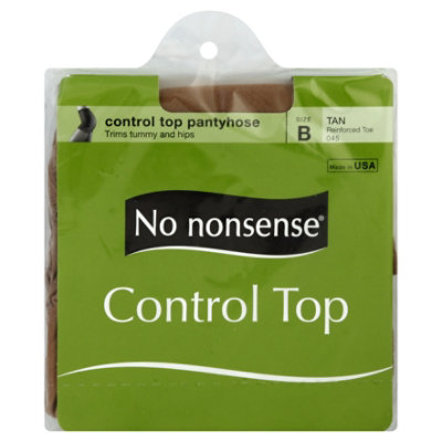 No Nonsense Pantyhose Control Top Reinforced Toe Size B Tan - Each ...