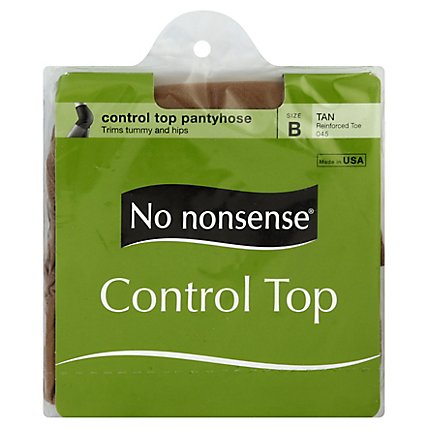 No nonsense Pantyhose Control Top Reinforced Toe Size B Tan - Each - Image 1