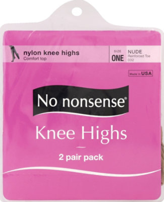 No nonsense Knee Highs Nylon Comfort Top Reinforced Toe Nude - 2 Count - Image 2