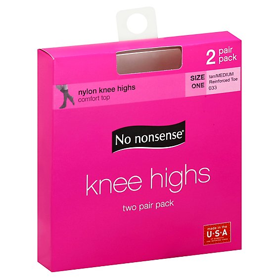 No Nonsense Knee Hi Rtoe 33 Tan - Each