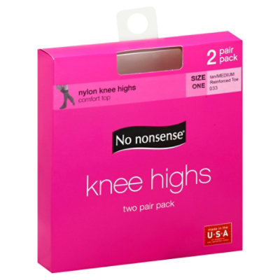 No Nonsense Knee Hi Rtoe 33 Tan - Each
