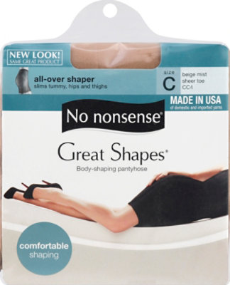 No nonsense Pantyhose All-Over Shaper Great Shapes Sheer Toe Beige Mist Size C - Each - Image 2