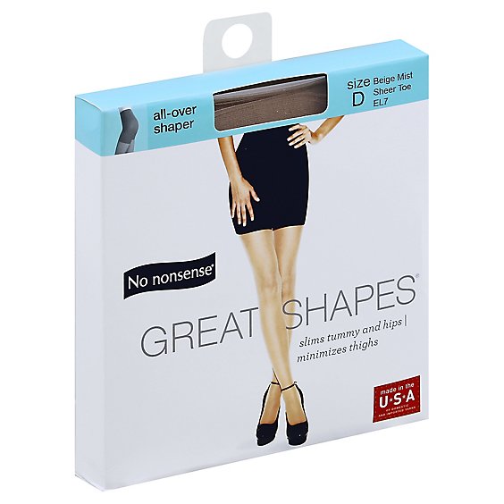 No nonsense Pantyhose All-Over Shaper Great Shapes Sheer Toe Beige