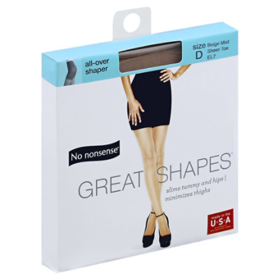 No nonsense Pantyhose All-Over Shaper Great Shapes Sheer Toe Beige Mist  Size D - Each - Albertsons