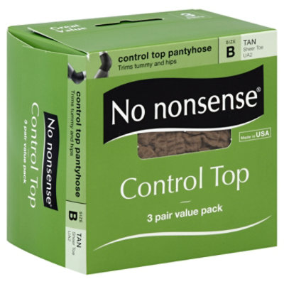 No Nonsense Control Top Pantyhose Tan Sheer Toe B - 3 Pair - Safeway