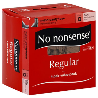 No Nonsense Regular Nylon Pantyhose Tan Reinforced Toe - 4 Pair - Safeway