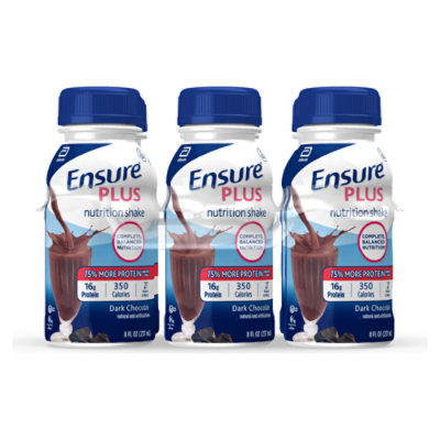 Ensure Plus Nutrition Shake Ready To Drink Dark Chocolate 6-8 Fl. Oz. - Image 1