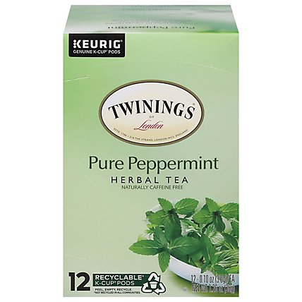 Twinings of London Herbal Tea K-Cup Pods Pure Peppermint - 12-0.11 Oz - Image 1