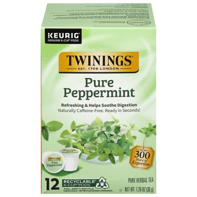 Twinings of London Herbal Tea K-Cup Pods Pure Peppermint - 12-0.11 Oz - Image 1